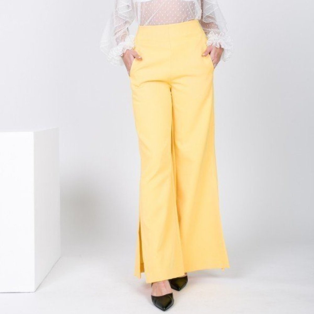 Side Slit Detail Wide Leg Pants